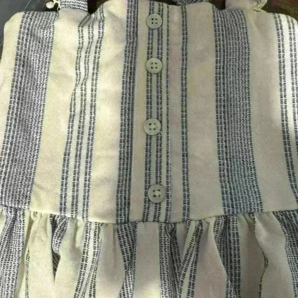 Jessica Simpson blue and cream romper 0-3m EUC
